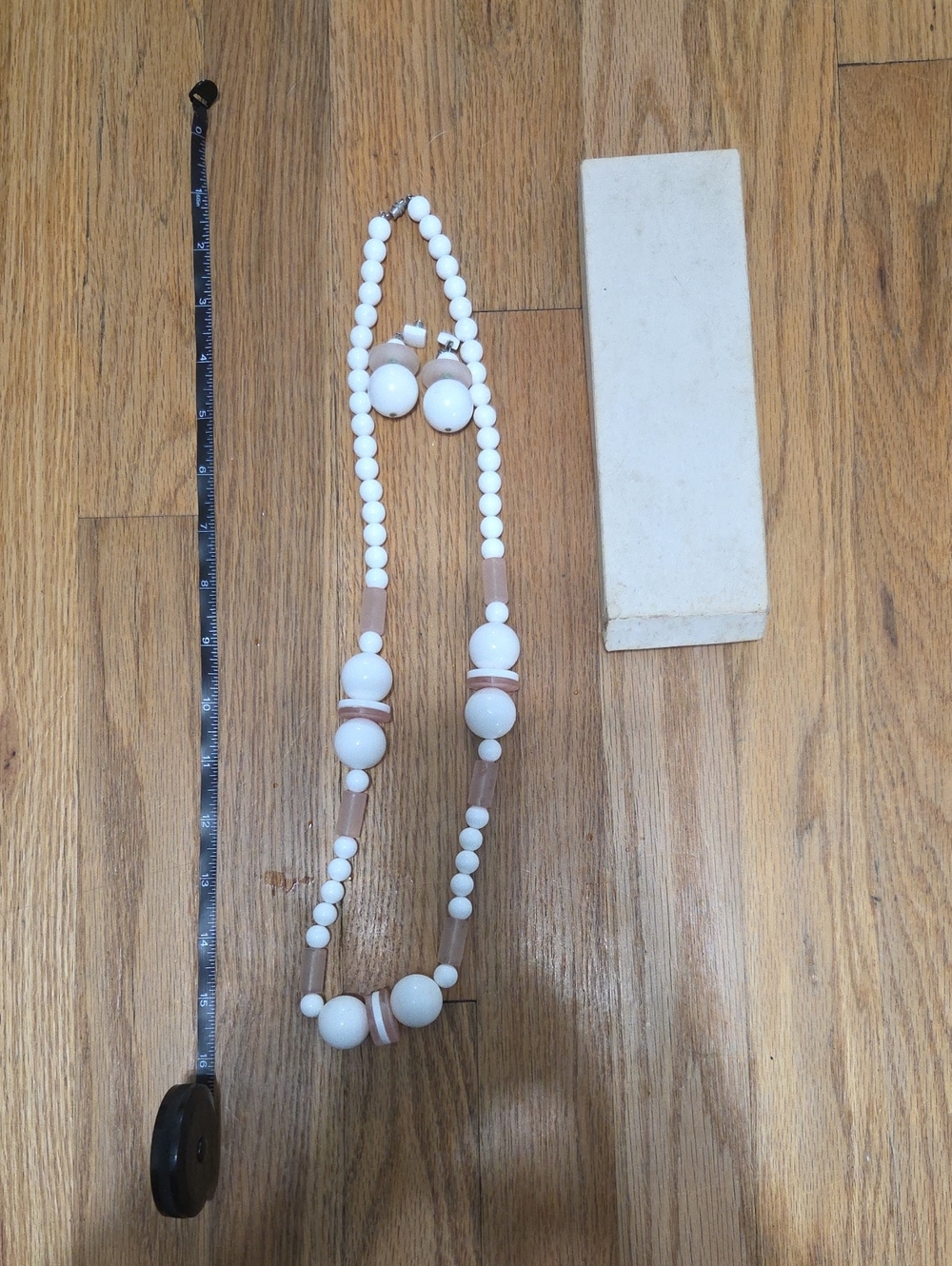 White Bead Necklace and Earring Set - Classic White Beads